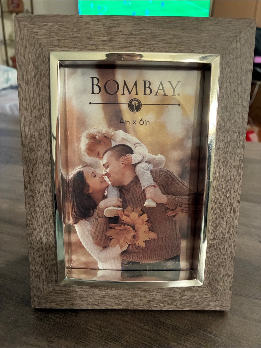 Bombay Gray Wood-Look Frame with Silver Trim